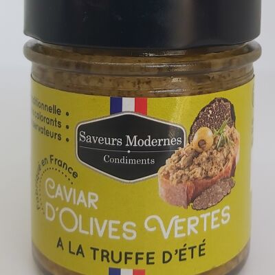 Caviar de aceitunas verdes con trufa