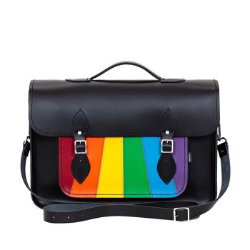 Cartable en cuir fait main - Pride Rainbow 6