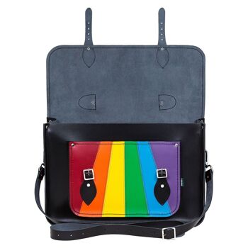 Cartable en cuir fait main - Pride Rainbow 8