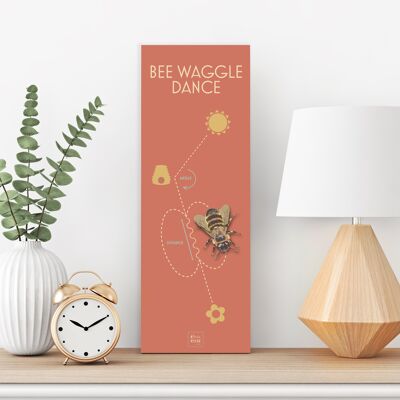 Bee Waggle Dance - Print only , Slim A3, 148.5 x 420 mm