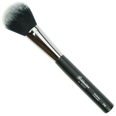 Powder brush (2) made of the finest Toray hair, flat ferrule, length: 20 cm