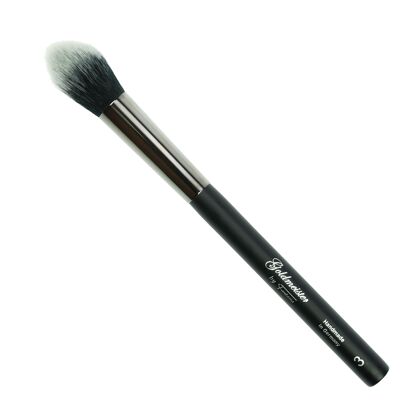 Tulip-shaped blush brush (3) made of the finest Toray hair, round ferrule, length: 19 cm