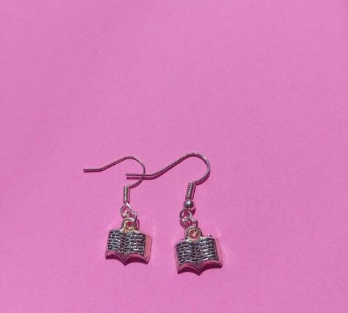 Silver Mini Book Earrings Silver Plated
