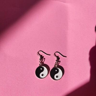 Boucles d'oreilles Yin Yang // Hippie Aesthetic Sterling Silver