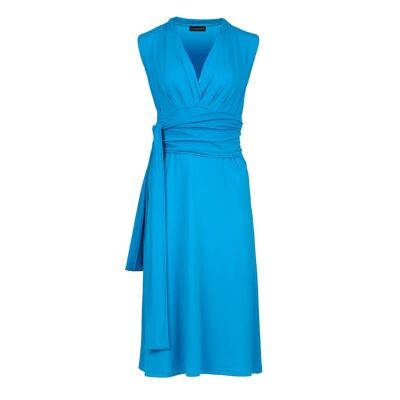 Robe ligne empire en jersey turquoise