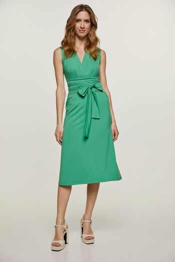 Robe ligne empire en jersey vert 5