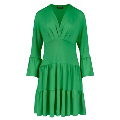 Gestuftes Kleid aus grünem Jersey
