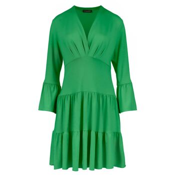 Robe verte à volants en jersey 1