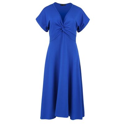 Robe mi-longue bleu roi avec nœud