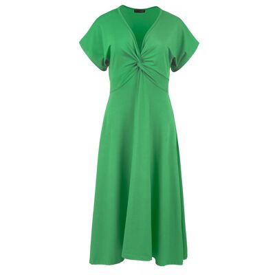 Vestido midi con detalle de nudo verde