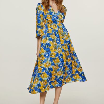 Floral Empire Line Midi Dress