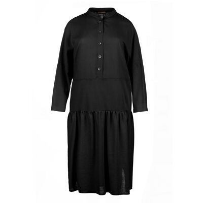 Oversized Black Dress with Buttons