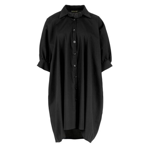 Oversized Black Shirt Style Mini Dress