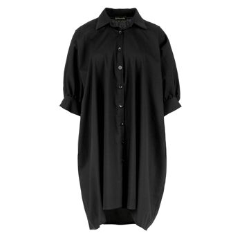 Mini-robe style chemise noire surdimensionnée 1