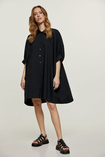 Mini-robe style chemise noire surdimensionnée 2