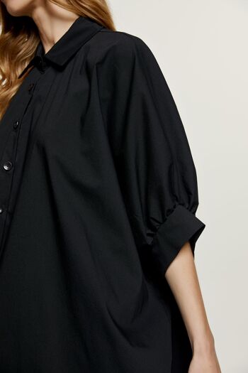 Mini-robe style chemise noire surdimensionnée 5