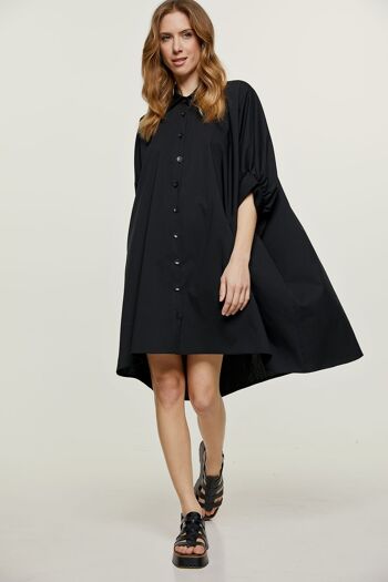Mini-robe style chemise noire surdimensionnée 7
