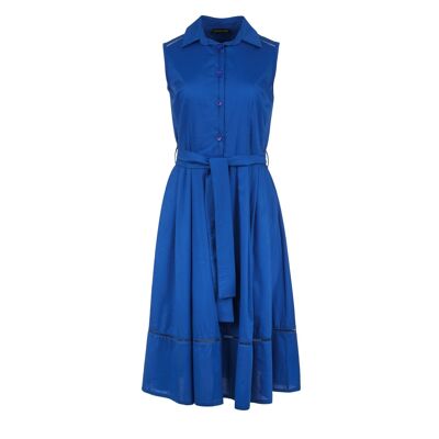 Royal Blue Button Dress with Pockets