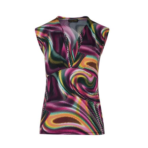 Print Mulberry V Neck Jersey Top