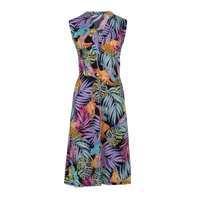 Multi-coloured Print Jersey Empire Line Dress