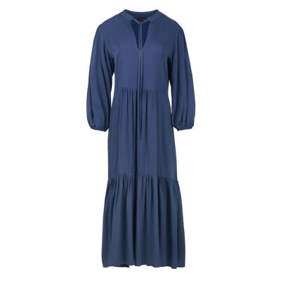 Navy Midi Dress with Ties