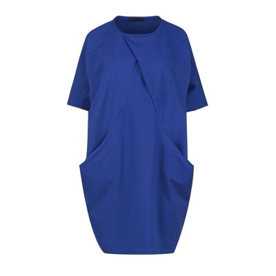 Royal Blue Punto di Roma Batwing Dress