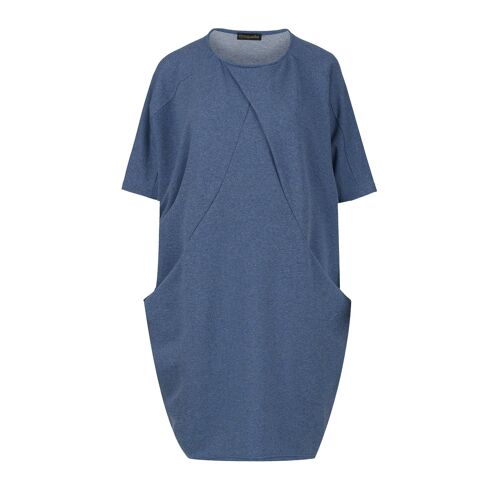 Blue Mélange Batwing Dress