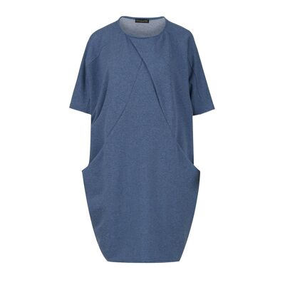 Vestido Batwing azul jaspeado