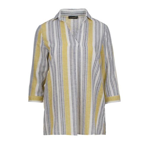 Striped Linen Style Top with Pockets