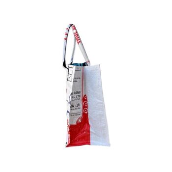 Beadbags Sac shopping simple fabriqué à partir de sac de riz recyclé Ri94 -Blanc 1 2