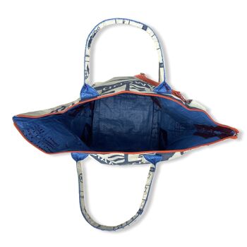 Beadbags Petit Sac Universel / Sac à Linge Fabriqué à Partir de Sac de Ciment Recyclé avec Sangle de Mer TJ12S Bleu 4