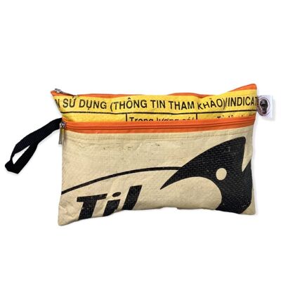 Flat pencil case made from recycled rice sack Ri74 - color-2-yellow