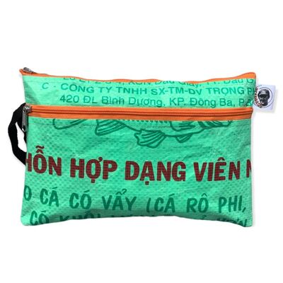Flat pencil case from recycled rice sack Ri74 - color-8-light green
