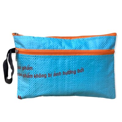 Flat pencil case from recycled rice sack Ri74 - color-12-light blue