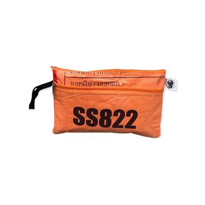 Flat pencil case from recycled rice sack Ri74 - color-4-orange
