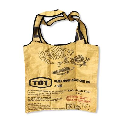 Large shopping bag made from recycled rice sack Ri43 - color-2-yellow