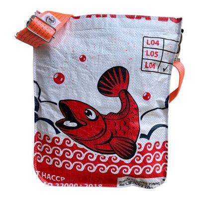 Borsa shopping universale Beadbags realizzata con sacchi di riso riciclato con cinturino da mare TJ77 bianco