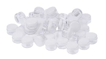 50 x pots cosmétiques, couvercle en plastique blanc, pour 6 ml, Ø 2,9 cm, hauteur: 2 cm 1