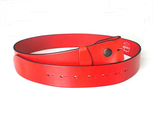 Buy wholesale Lot of 6 belts 4 CM RED in full grain cowhide leather