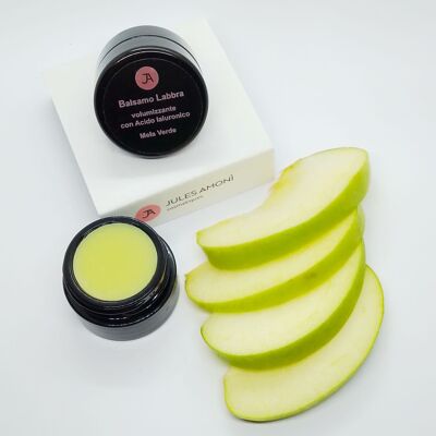 Volumizing lip balm with Hyaluronic Acid particles - Green Apple aroma