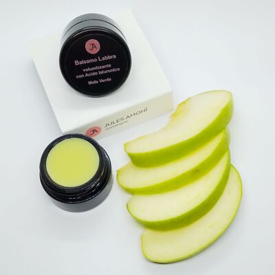 Volumizing lip balm with Hyaluronic Acid particles - Green Apple aroma