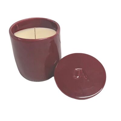 Candela da massaggio in vasetto di ceramica artigianale - 200 g