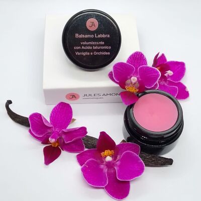 Volumizing lip balm with Hyaluronic Acid particles - Vanilla and Orchid aroma