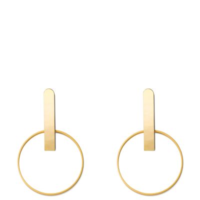 Large Composite "J" Earring - Gold
