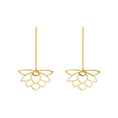 Long Manila earrings - Openwork matte gold