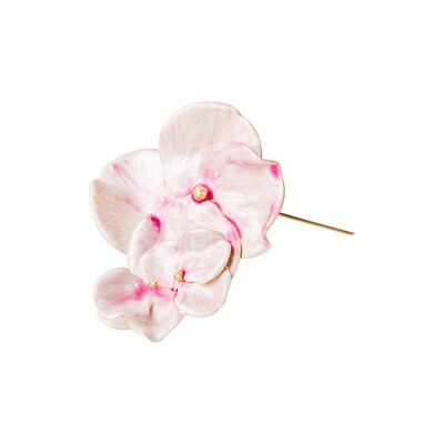 Small Havana flower brooch - Mother-of-pearl/mauve