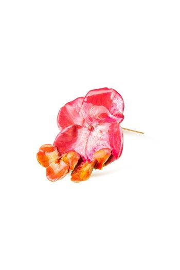 Broche petite fleur Havana - Fuchsia/Orange 2