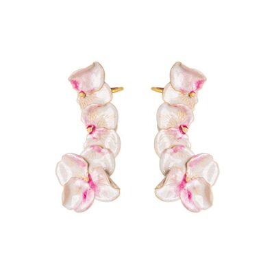 Climbing Habana flower earring - Mother-of-pearl/mauve