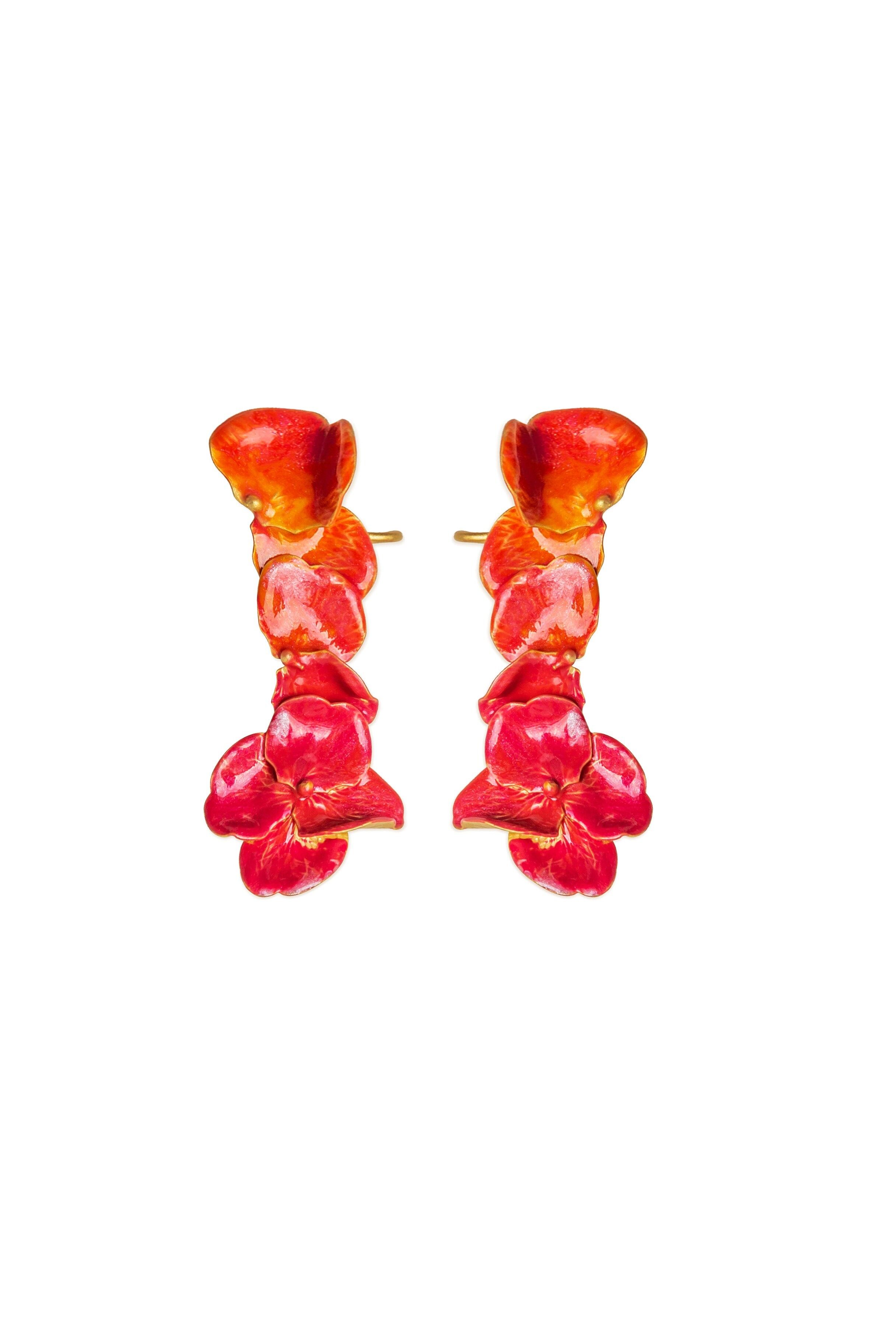 Orecchino fiore Climbing Habana - 1UD Fucsia/arancione