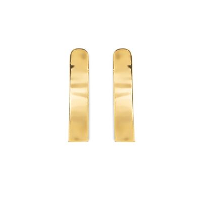 "J" foil earring - Shiny Gold